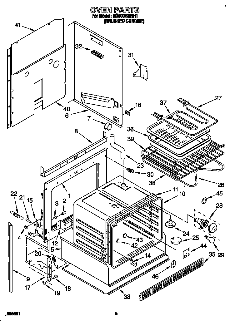 Whirlpool RS600BXBH1 oven diagram