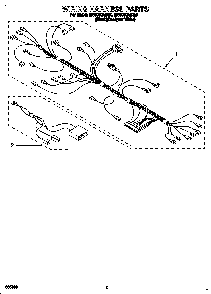 Whirlpool MS3080XBQ0 wiring harness diagram