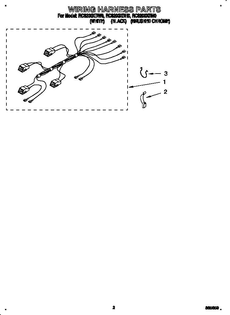 Whirlpool RC8200XBW0 wiring harness diagram