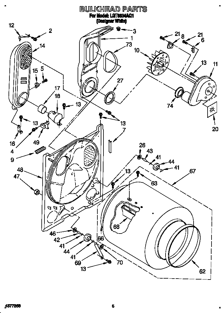 Whirlpool LGT6634AQ1 bulkhead diagram