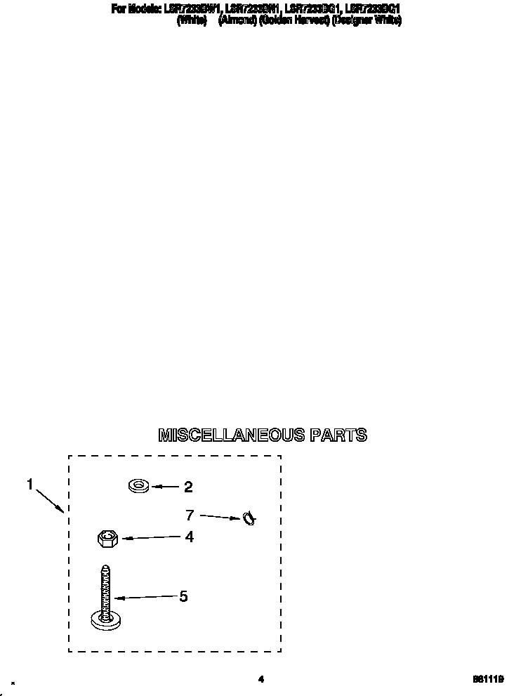 Whirlpool LSR7233BN1 miscellaneous diagram