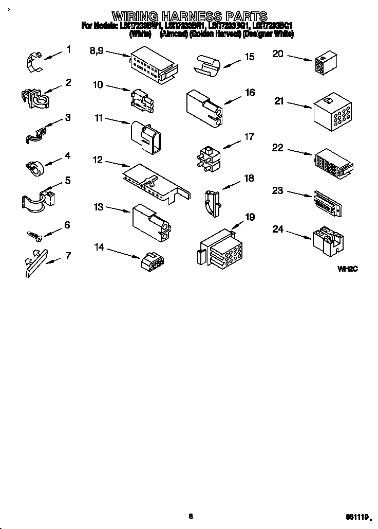 Whirlpool LSR7233BN1 wiring harness diagram