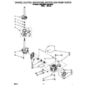 Whirlpool LSR6132BN0 brake, clutch, gearcase, motor and pump diagram