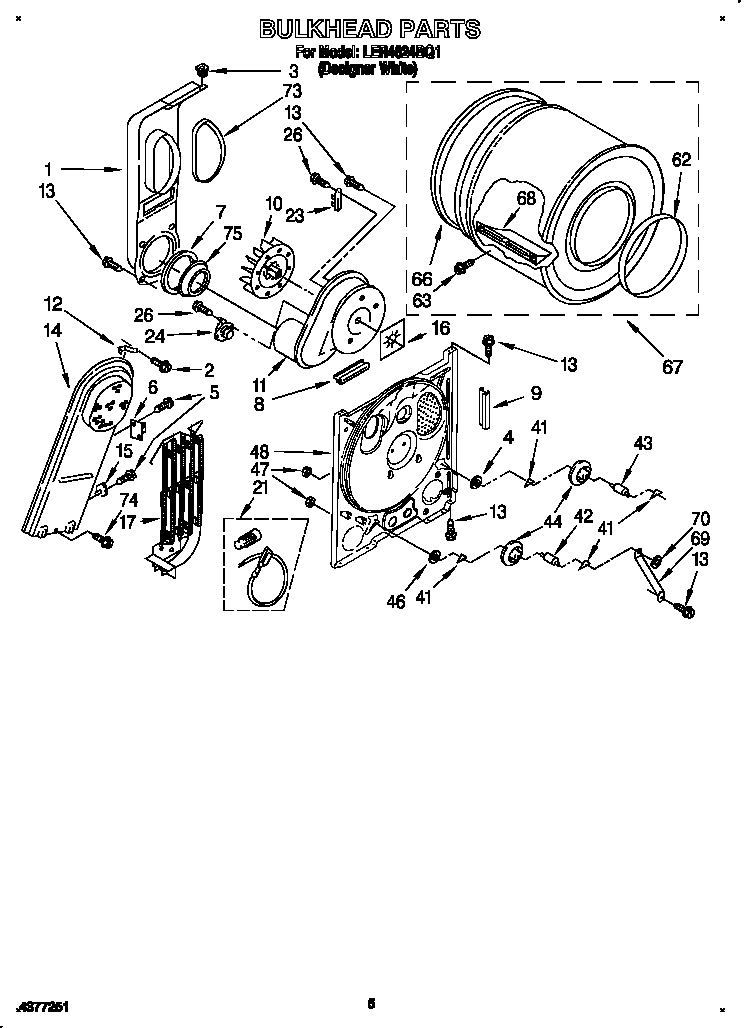Whirlpool LER4624BQ1 bulkhead diagram