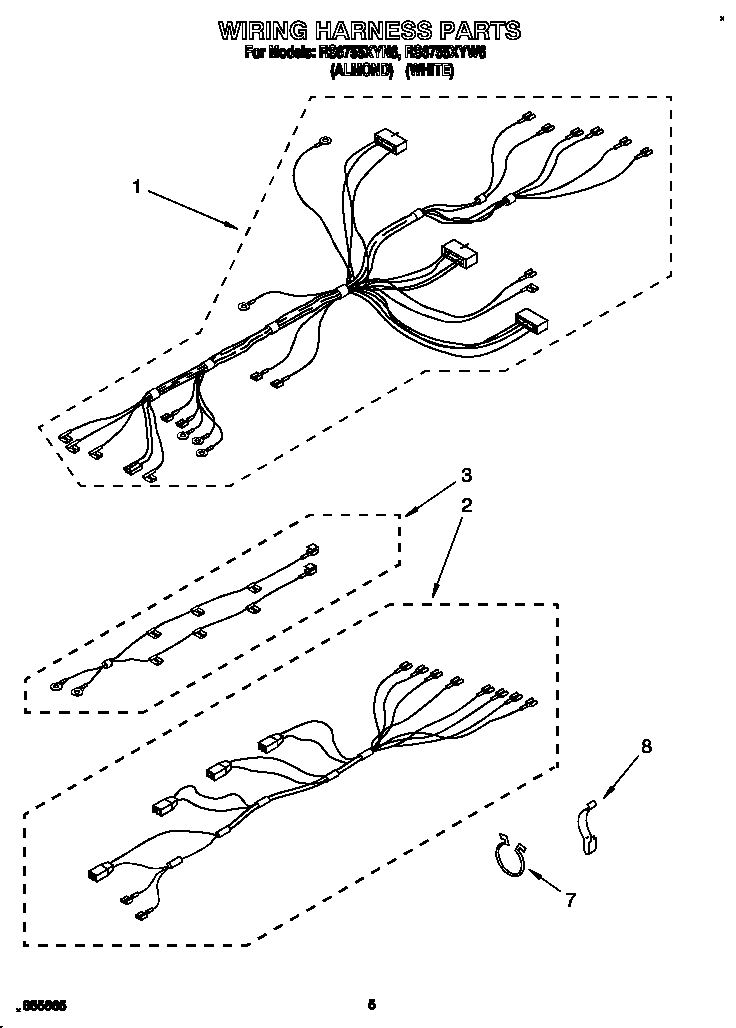 Whirlpool RS6755XYW6 wiring harness diagram