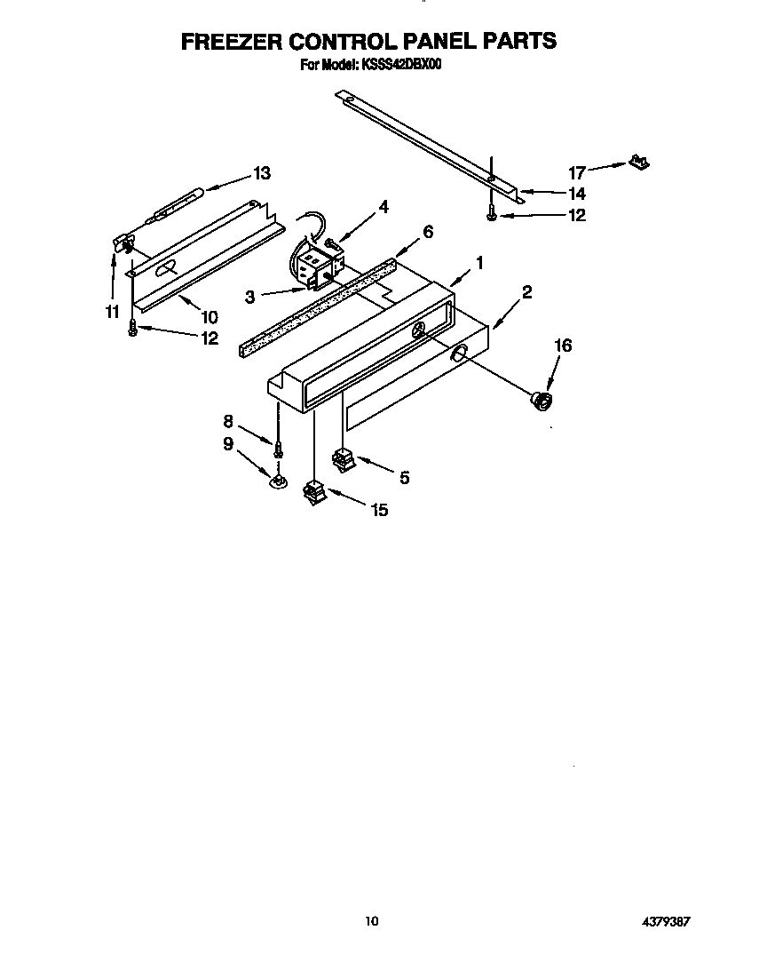 KitchenAid KSSS42DBX00 freezer control panel diagram