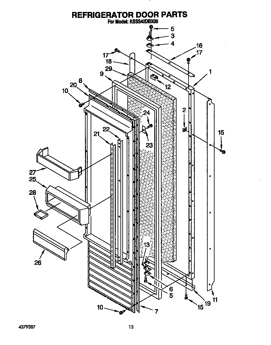 KitchenAid KSSS42DBX00 refrigerator door diagram