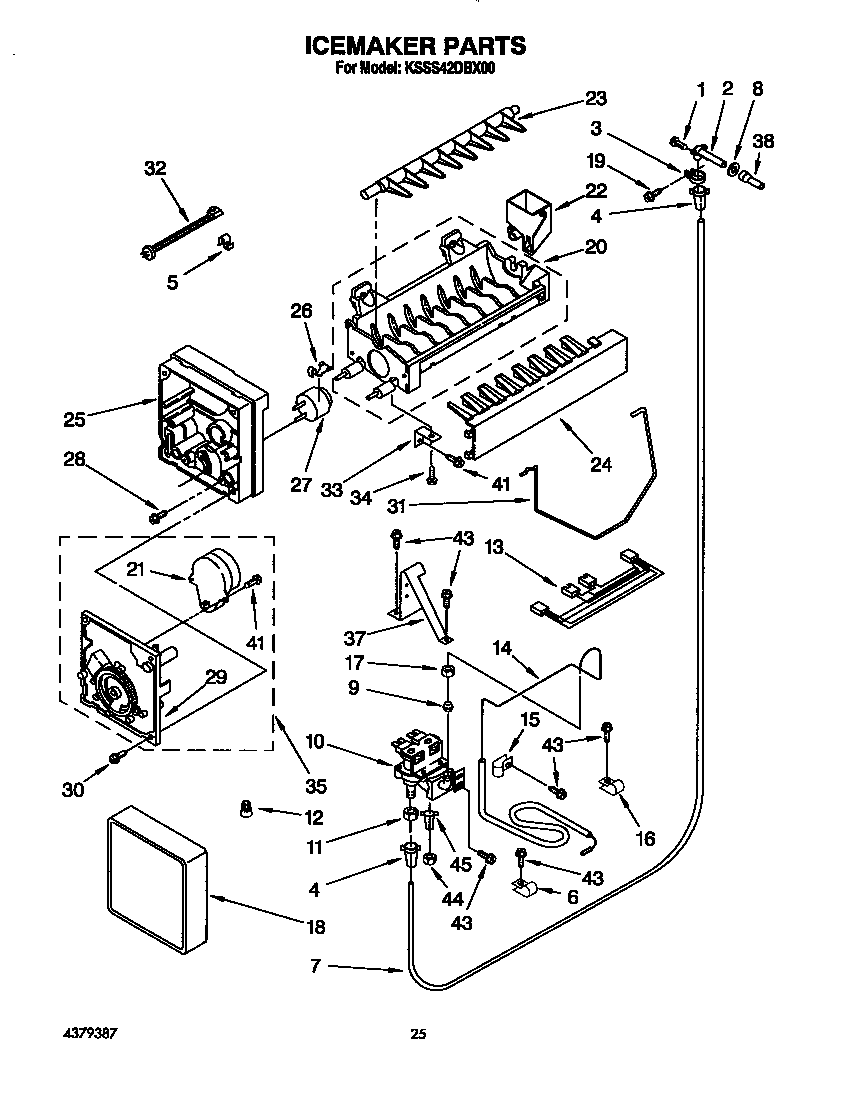 KitchenAid KSSS42DBX00 icemaker diagram