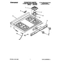 Whirlpool TGR61W2BW0 cooktop diagram