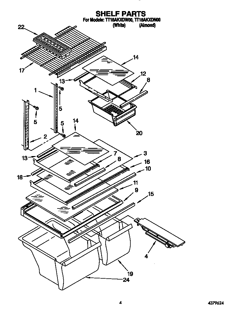 Estate TT18AKXDW00 shelf diagram