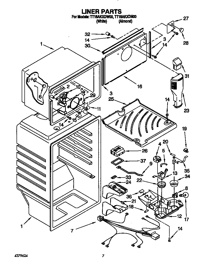 Estate TT18AKXDW00 liner diagram