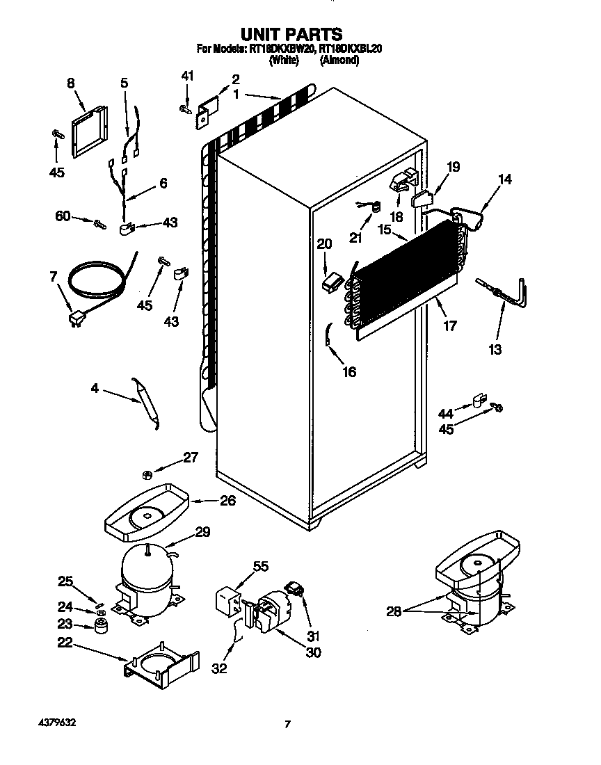 Roper RT18DKXBL20 unit diagram