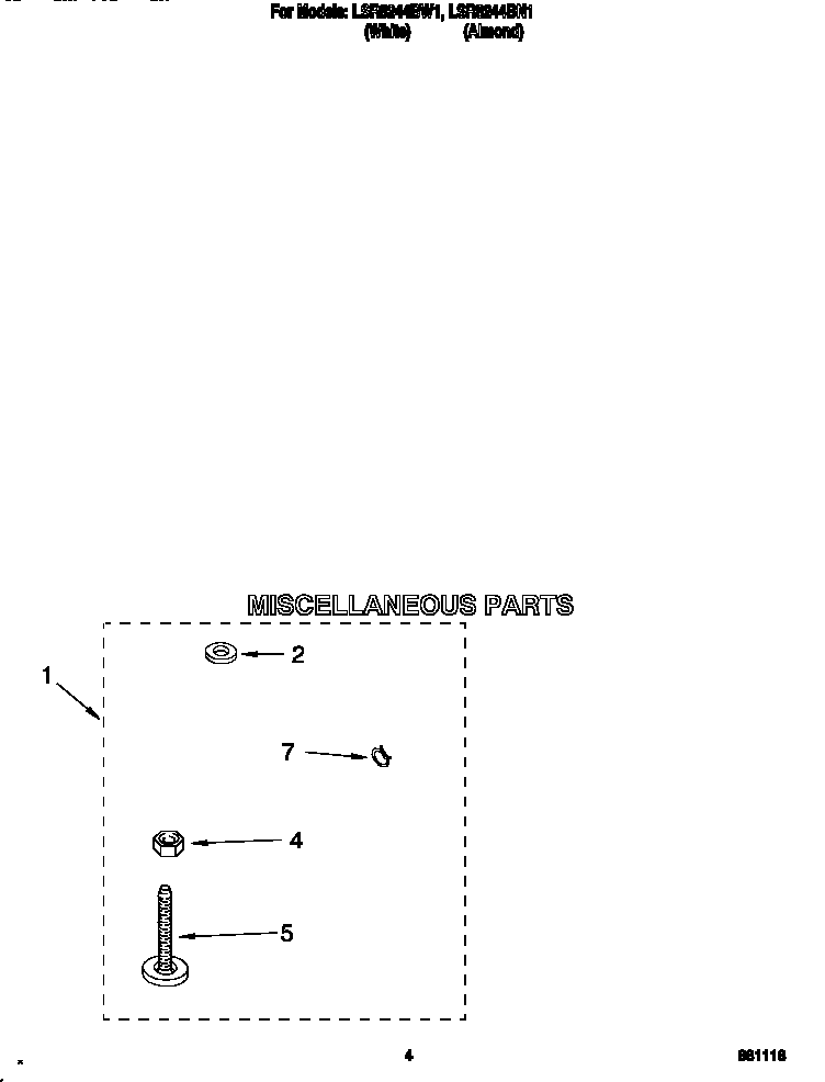 Whirlpool LSR8244BW1 miscellaneous diagram