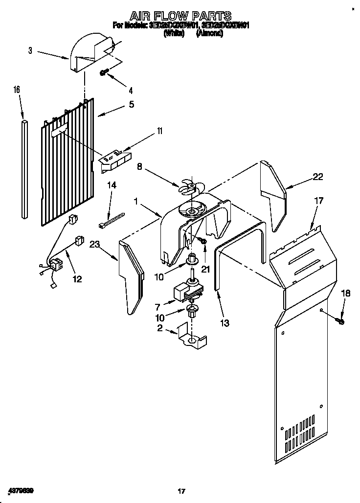 Whirlpool 3ED25DQXBW01 air flow diagram