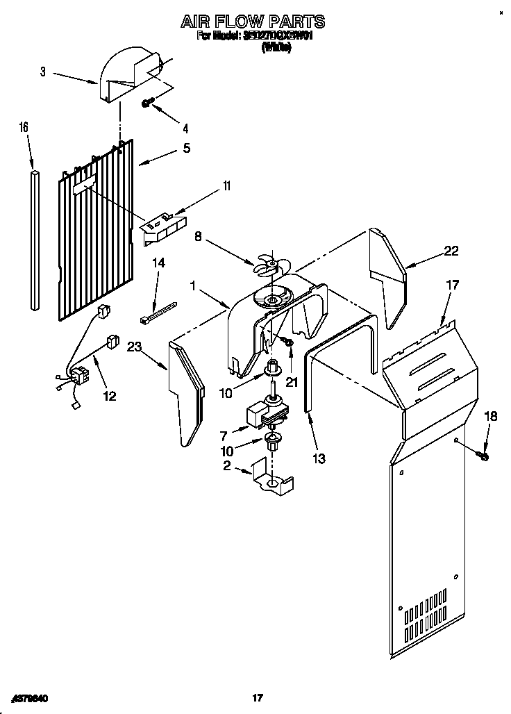 Whirlpool 3ED27DQXBW01 air flow diagram
