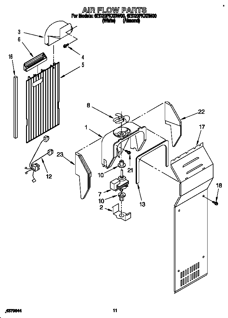 Whirlpool 6ED20PKXBN00 air flow diagram