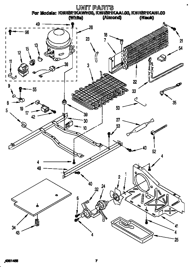 KitchenAid KBRS21KAWH00 unit diagram