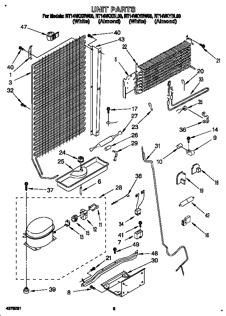 Roper RT14VKXBW00 unit diagram