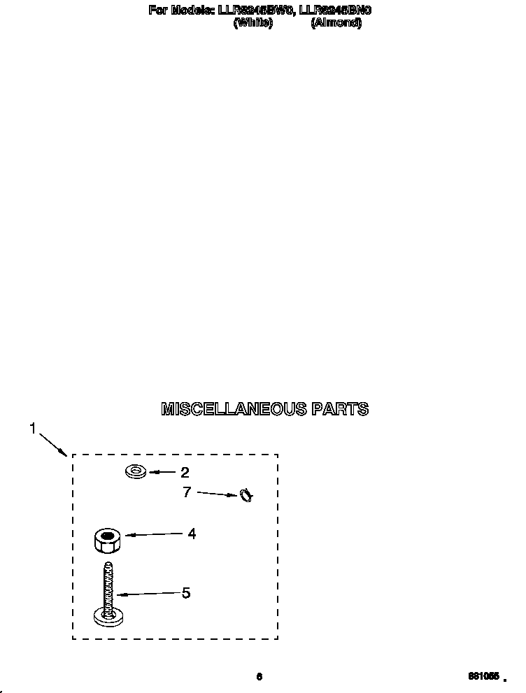 Whirlpool LLR8245BN0 miscellaneous diagram