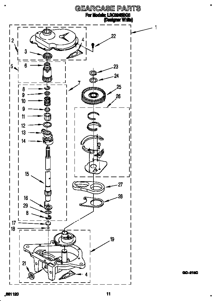 Whirlpool LSC9245BZ0 gearcase diagram