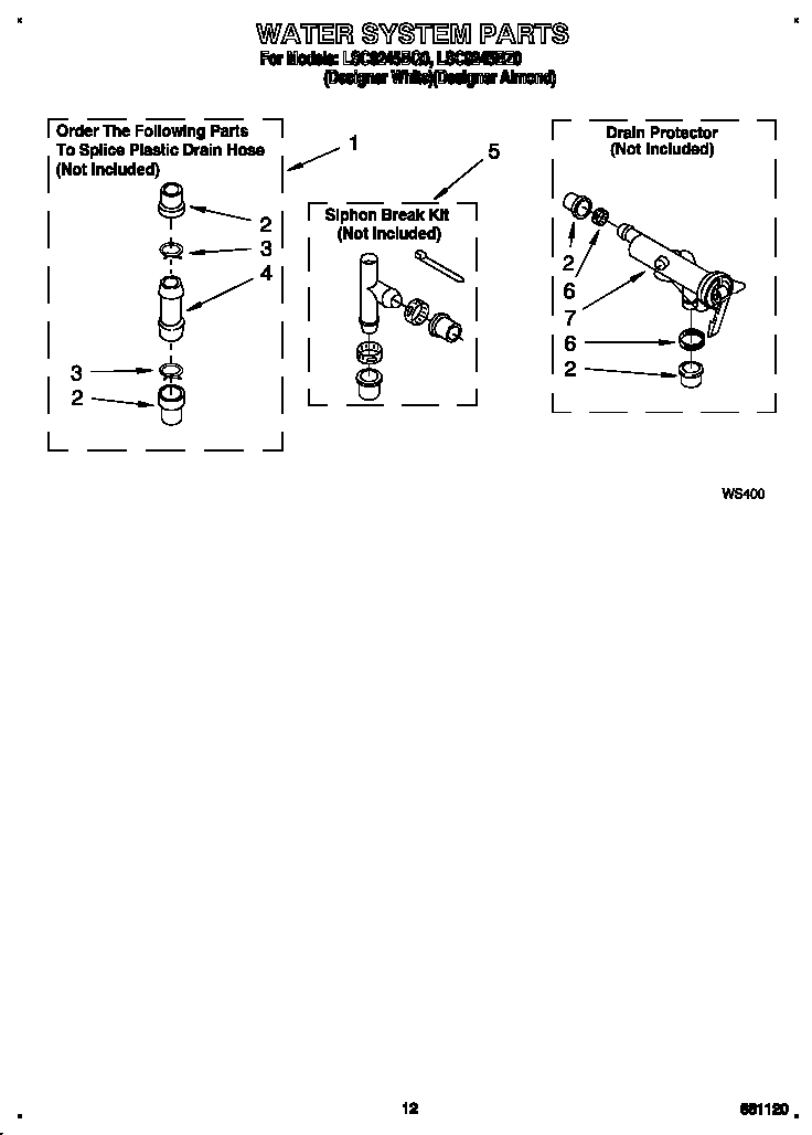 Whirlpool LSC9245BZ0 water system diagram