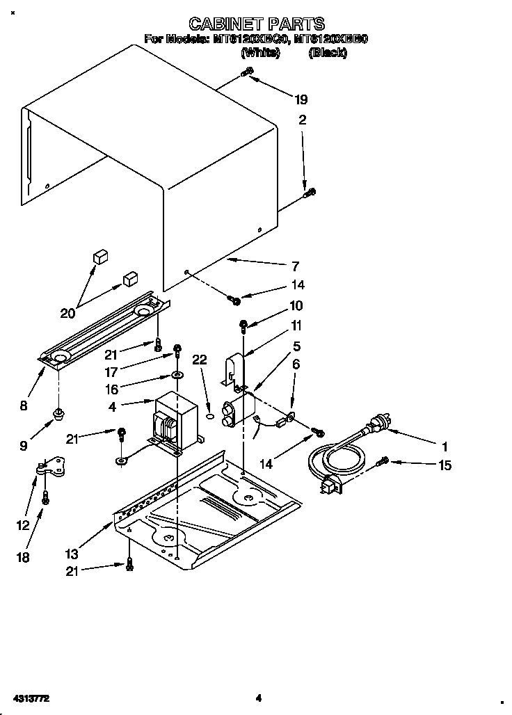 Whirlpool MT6120XBQ0 cabinet diagram