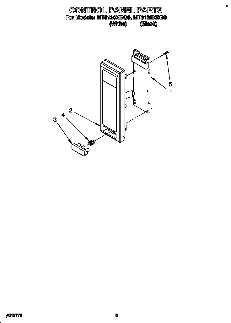 Whirlpool MT6120XBQ0 control panel diagram