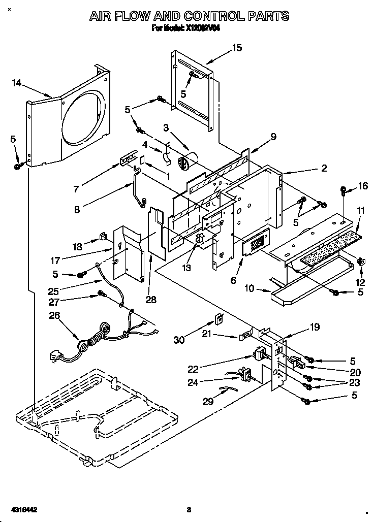 Roper X12002V04 air flow and control diagram