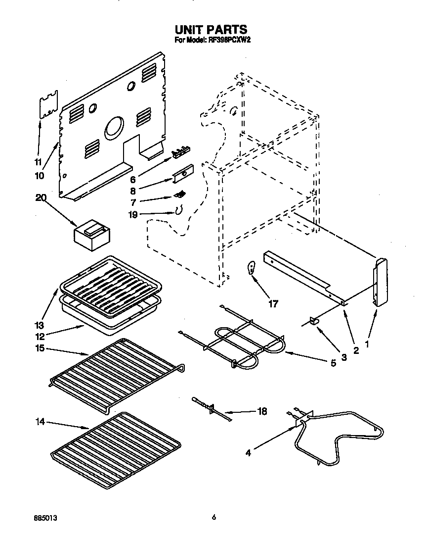Whirlpool RF396PCXW2 unit diagram