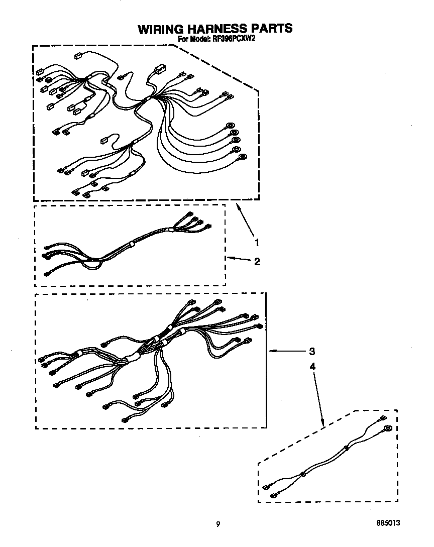 Whirlpool RF396PCXW2 wiring harness diagram