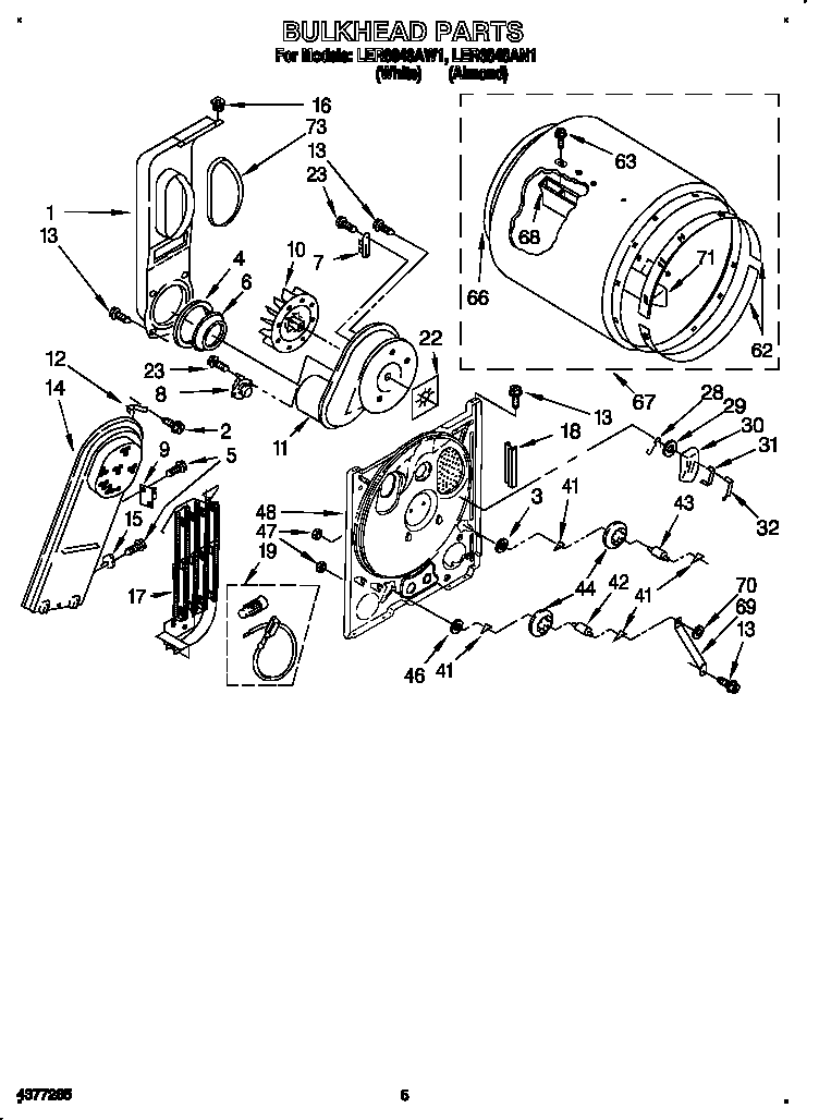 Whirlpool LER6848AN1 bulkhead diagram