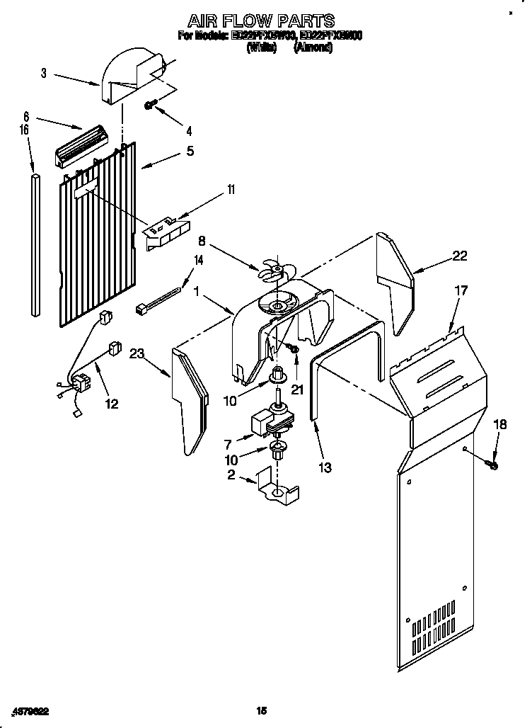 Whirlpool ED22PFXBW00 air flow diagram