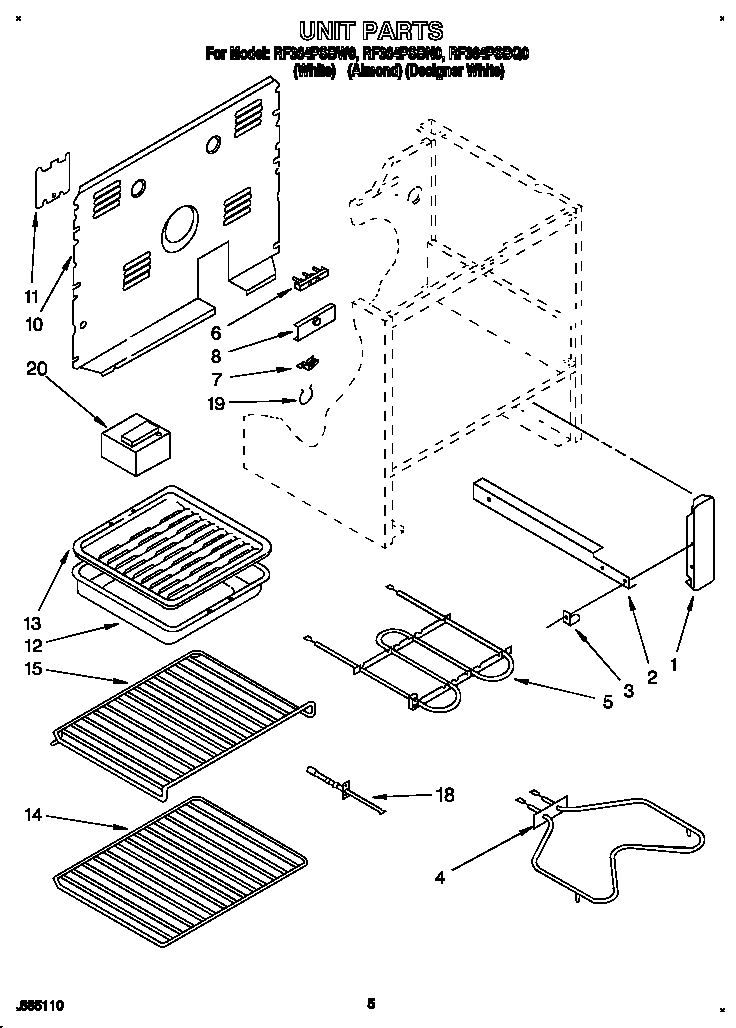 Whirlpool RF364PSBQ0 unit diagram