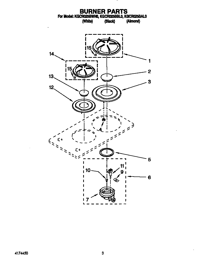 KitchenAid KGCR025BBL0 burner diagram