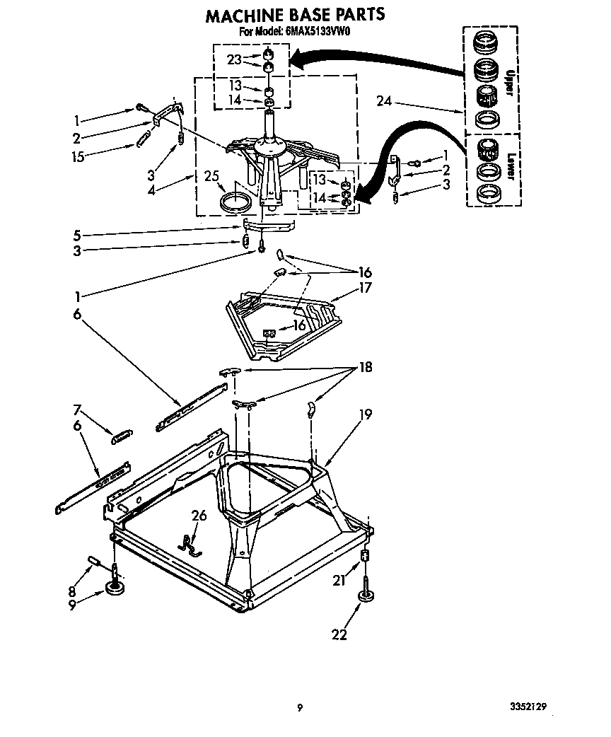Whirlpool 6MAX5133VW0 machine base diagram