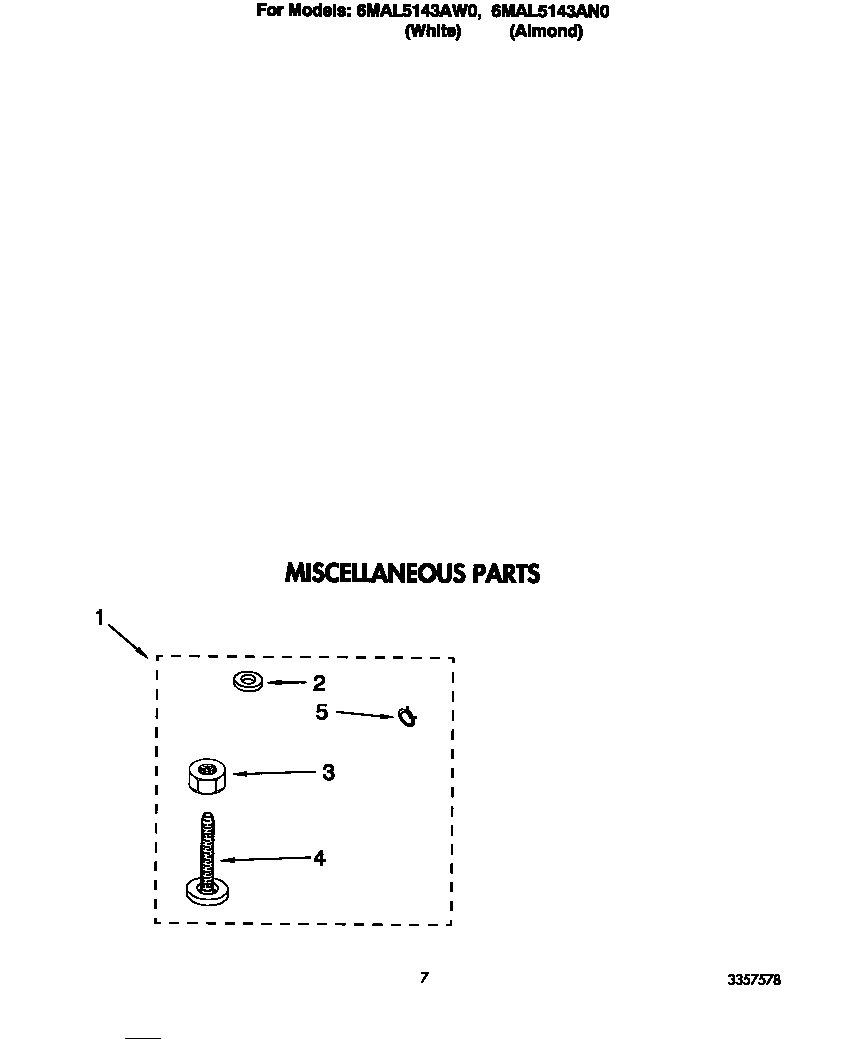 Whirlpool 6MAL5143AW0 miscellaneous diagram