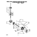 Whirlpool 6MAL5143AW0 brake, clutch, gearcase, motor and pump diagram