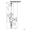 Whirlpool 6MAL5143AW0 brake and drive tube diagram