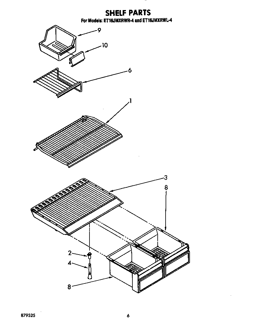 Whirlpool ET16JMXRWR4 shelf diagram