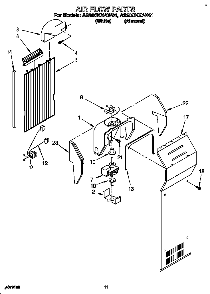 Whirlpool AS20CKXAW01 air flow diagram