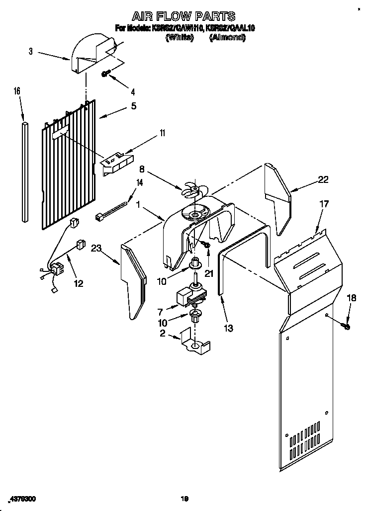 KitchenAid KSRS27QAWH10 air flow diagram