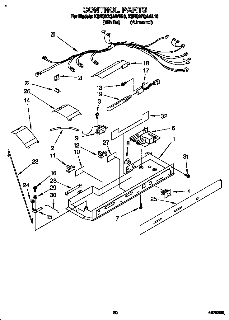 KitchenAid KSRS27QAWH10 control diagram