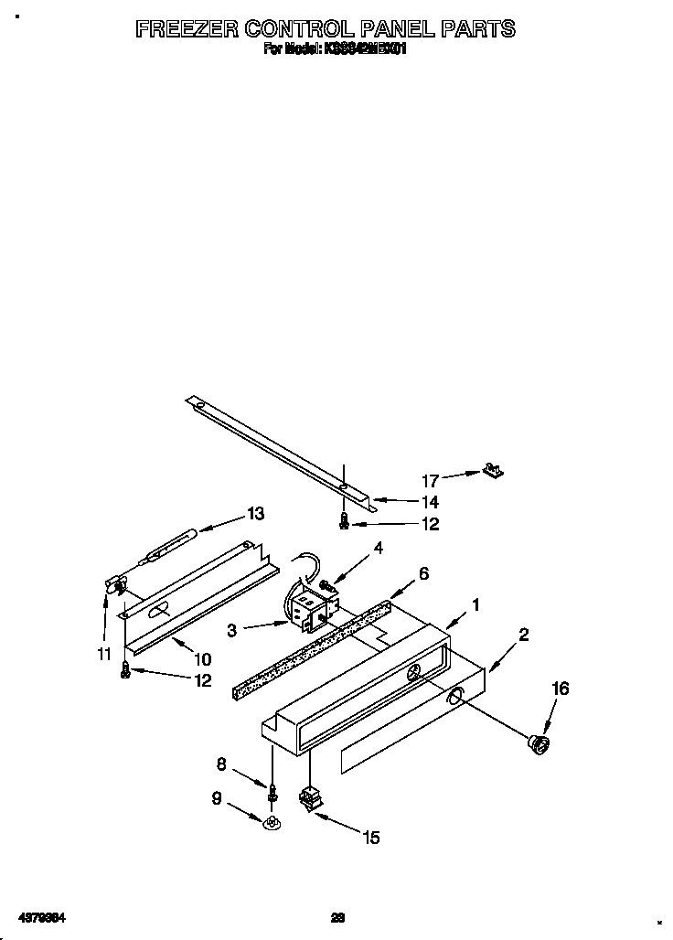 KitchenAid KSSS42MBX01 freezer control panel diagram