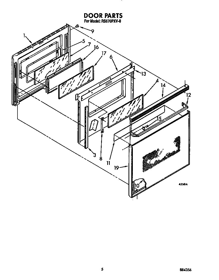 Whirlpool RS670PXV0 door diagram