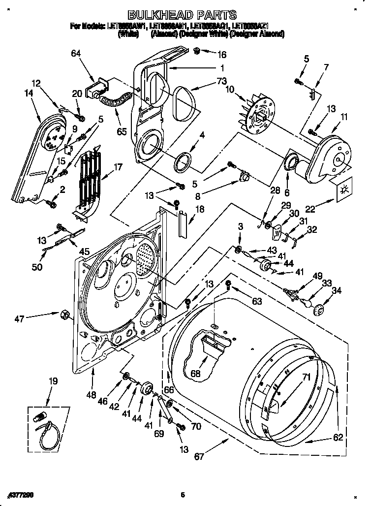 Whirlpool LET8858AN1 bulkhead diagram
