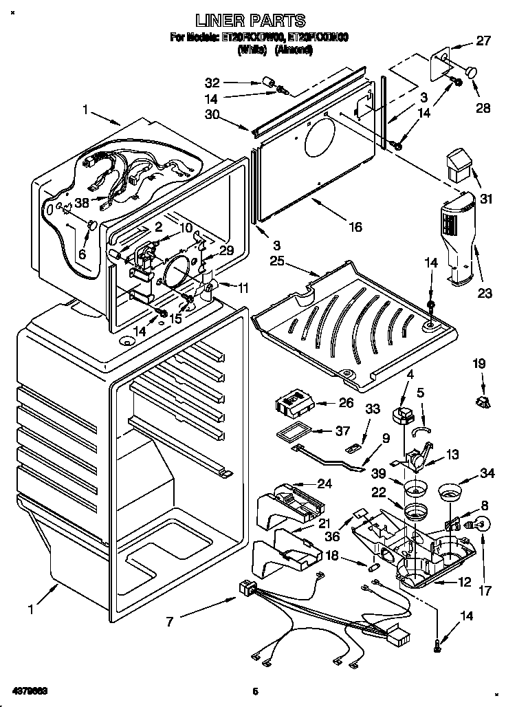 Whirlpool ET20PKXDN00 liner diagram