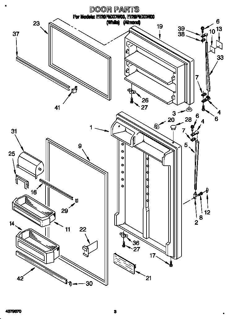 Whirlpool ET20PMXDW00 door diagram