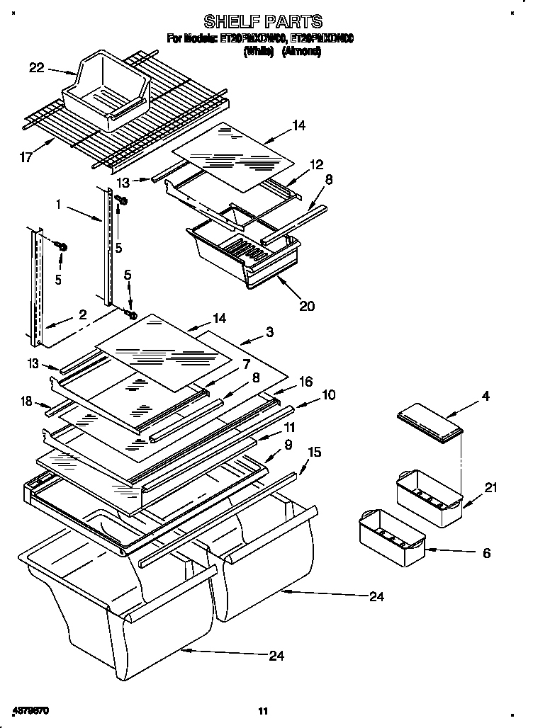 Whirlpool ET20PMXDW00 shelf diagram