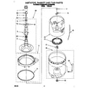 Whirlpool 8LSP8245BN0 agitator, basket and tub diagram