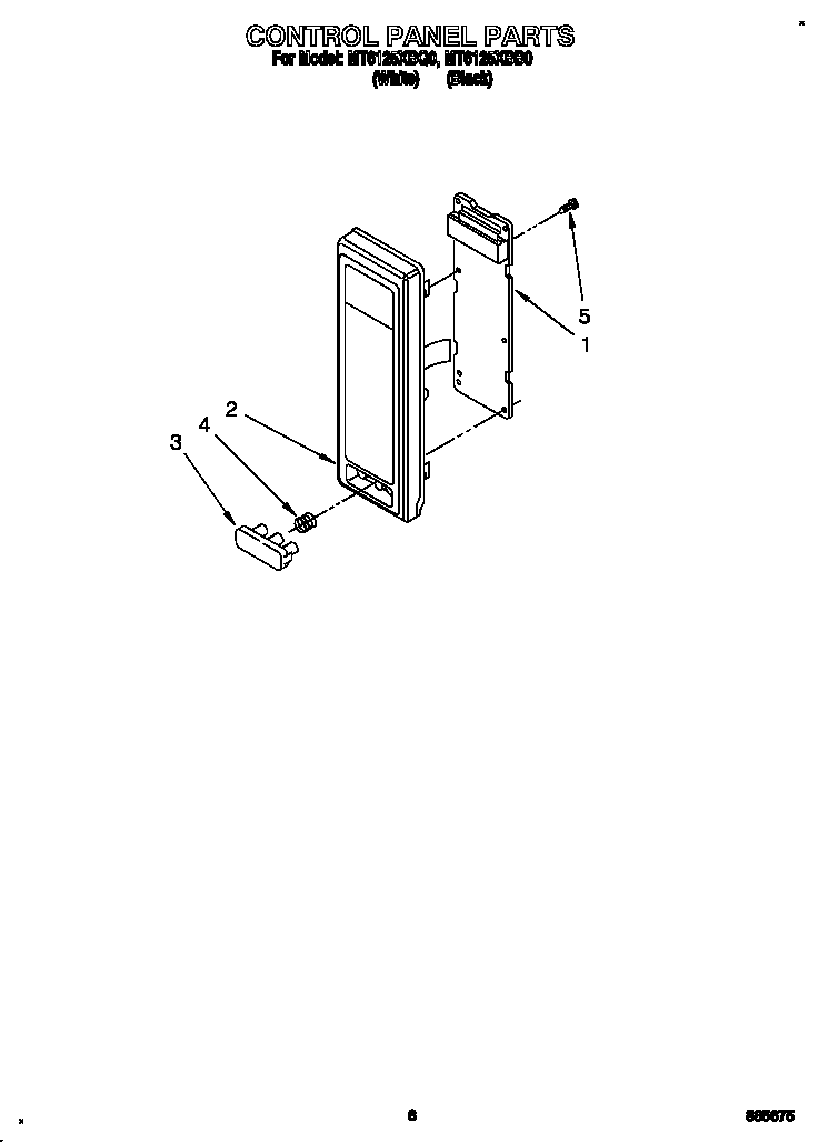 Whirlpool MT6125XBB0 control panel diagram